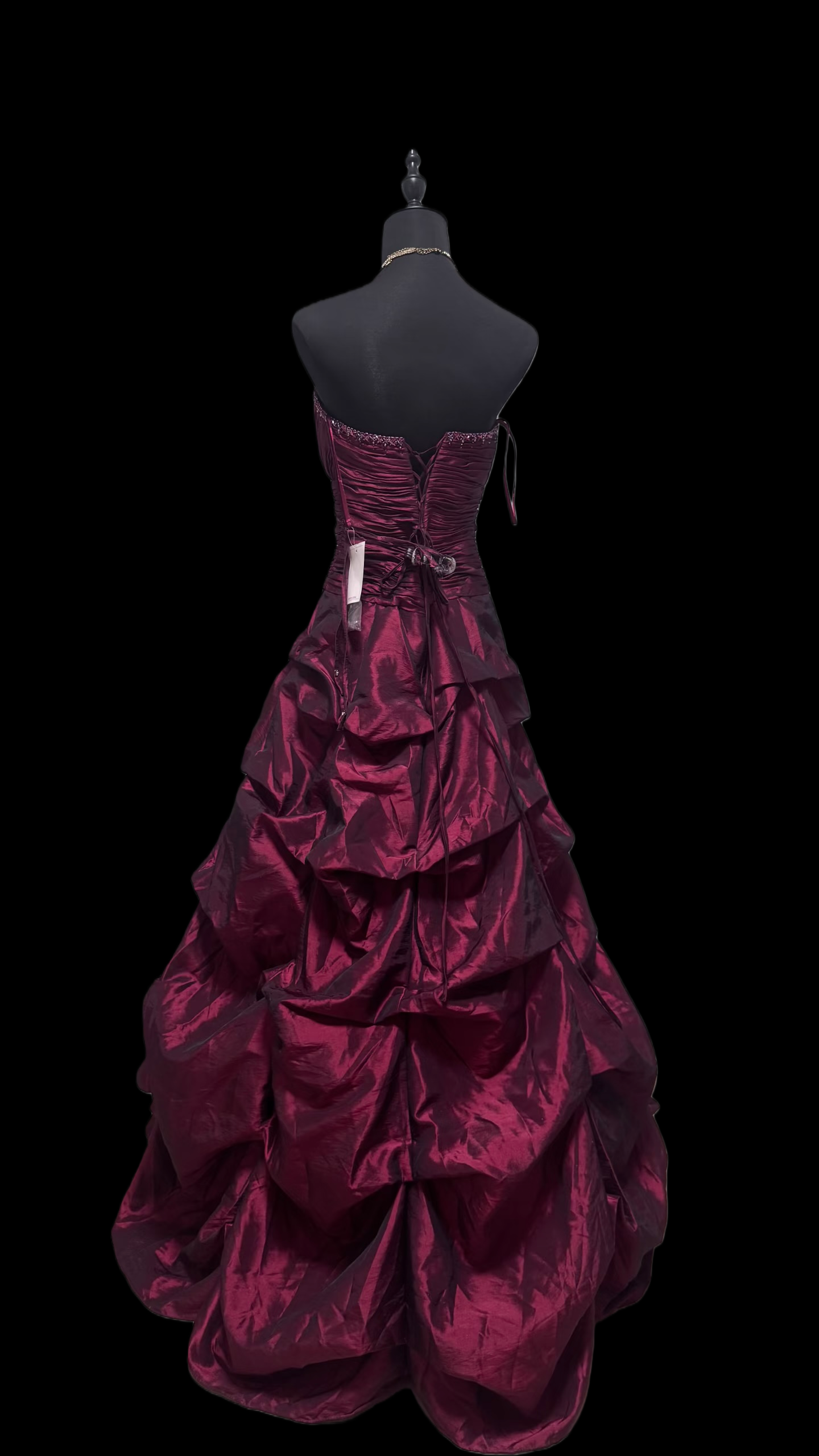 V Neck Dark Red Prom Dress Beading Formal Dress Evening Gown   P446