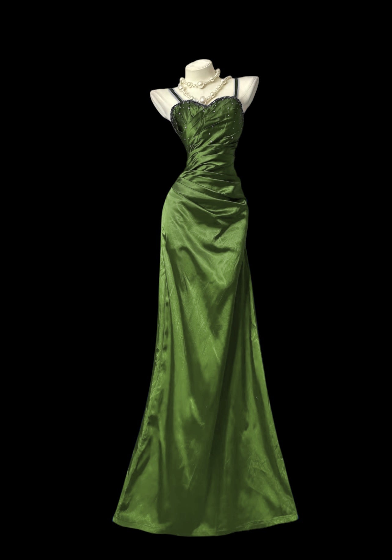 Spaghetti Strap Royal Blue Satin Prom Dress A Line Formal Dress  P449