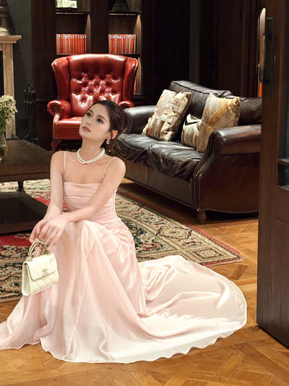 Spaghetti Strap Pink Prom Dress Formal Party Dress Evening Dress P45