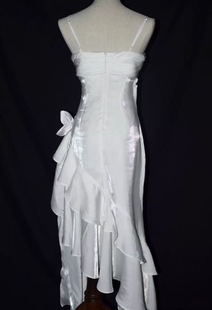 Spaghetti Strap Black Ruffle Prom Dress Formal Evening Dress  P451