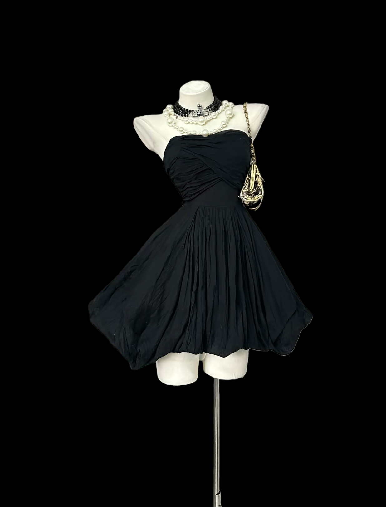 Strapless A Line Little Black Dress Short Homecomming Dress  P455