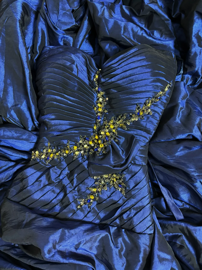 Sweetheart Royal Blue Long Prom Dress Beaded Formal Party Dress P47