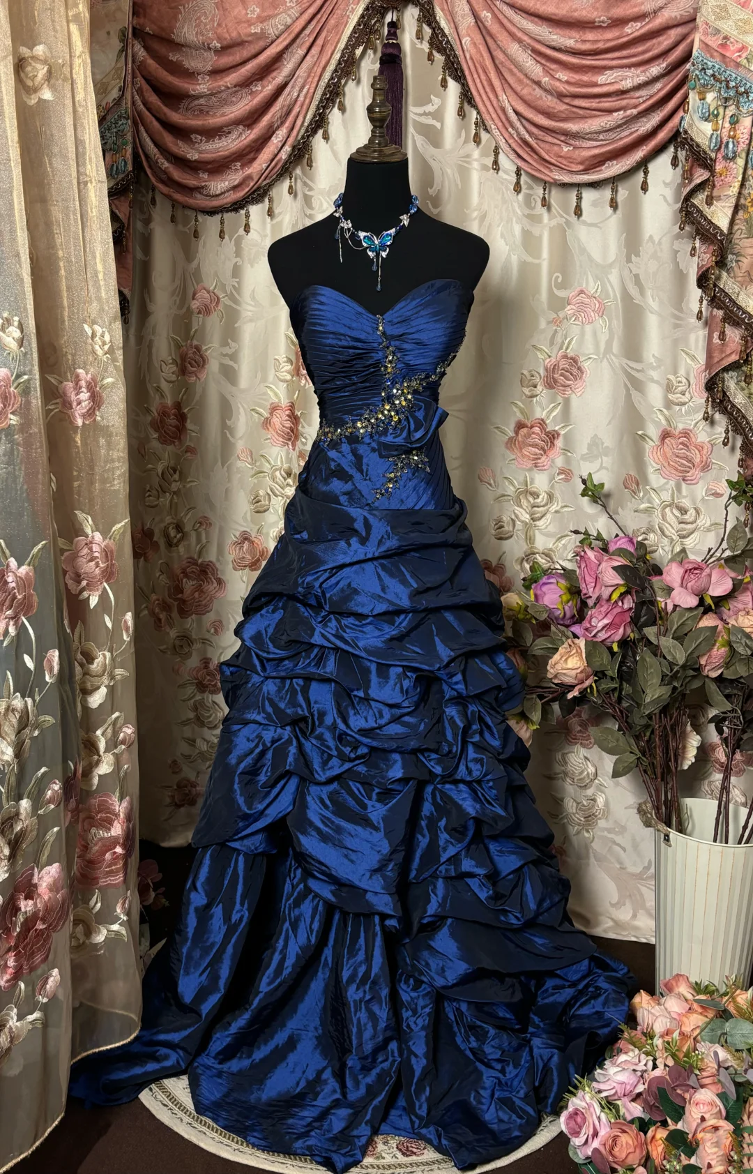 Sweetheart Royal Blue Long Prom Dress Beaded Formal Party Dress P47