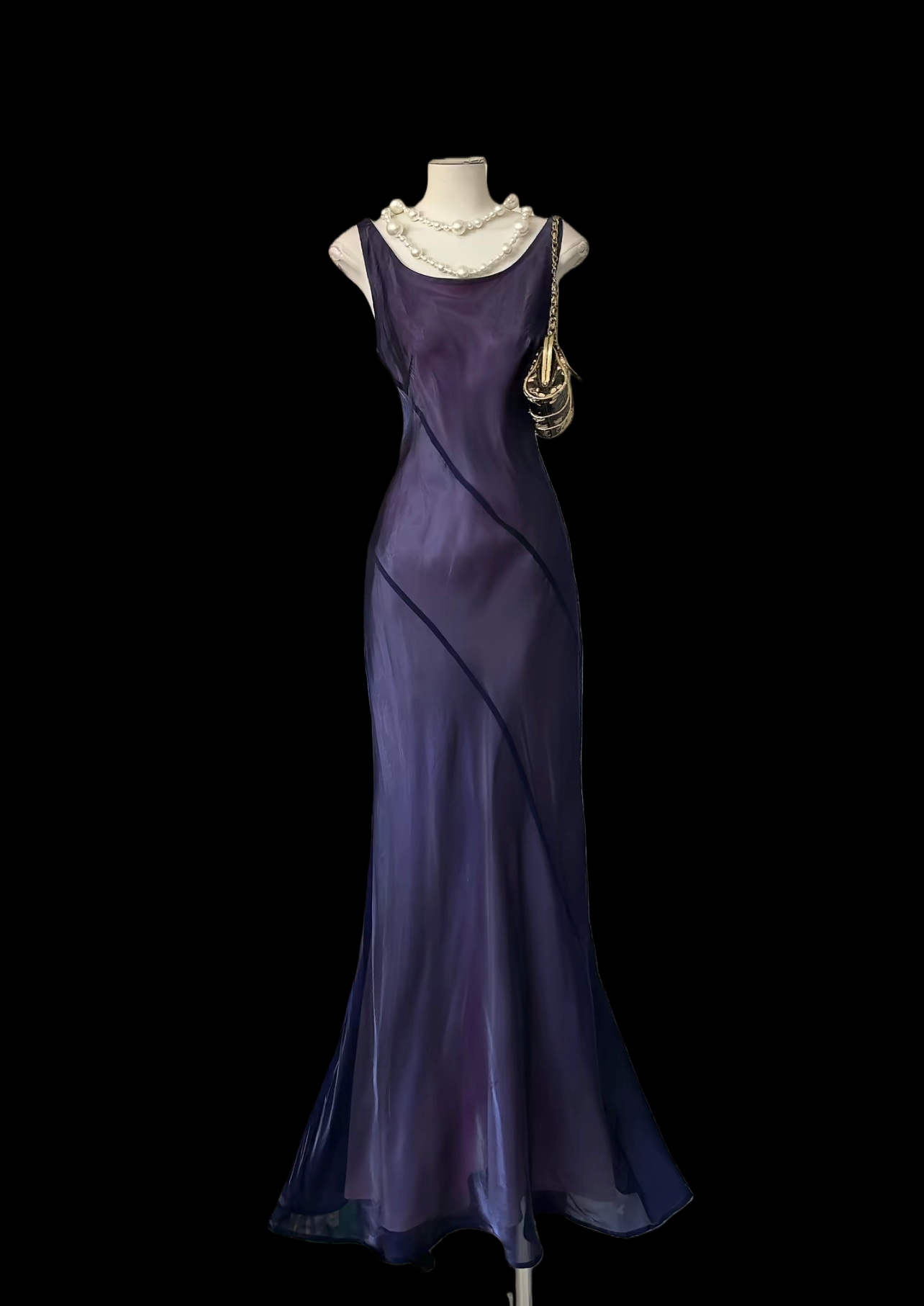 Dark Purple Mermaid Prom Dress Elegant Formal Evening Dress P476