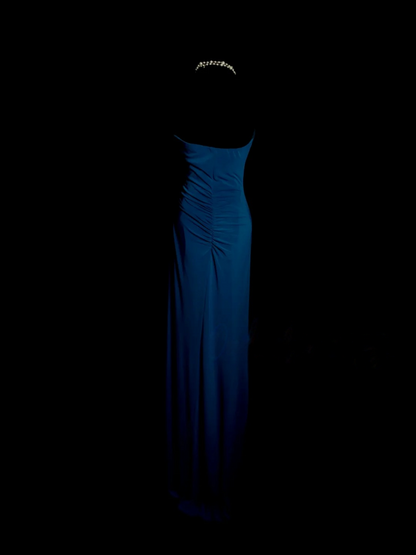 Sweetheart Chiffon Blue Evening Dress A Line Formal Wedding Guest Dress  P487