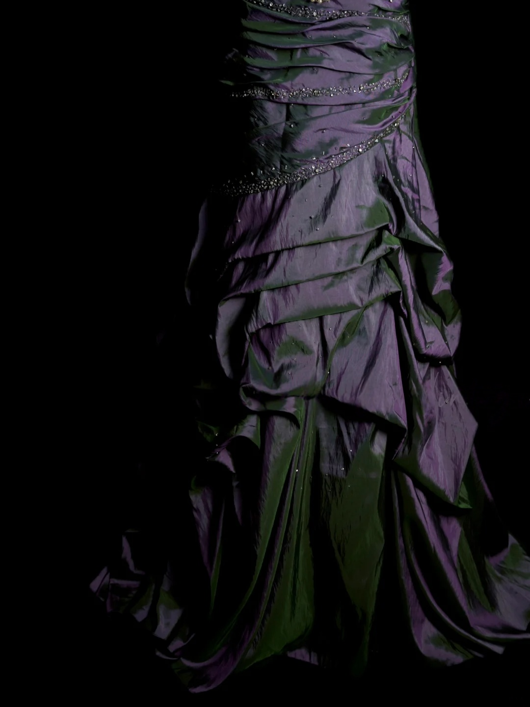 Sweetheart Purple Taffeta Prom Dress Beading Ball Gown Birthday Dress  P489