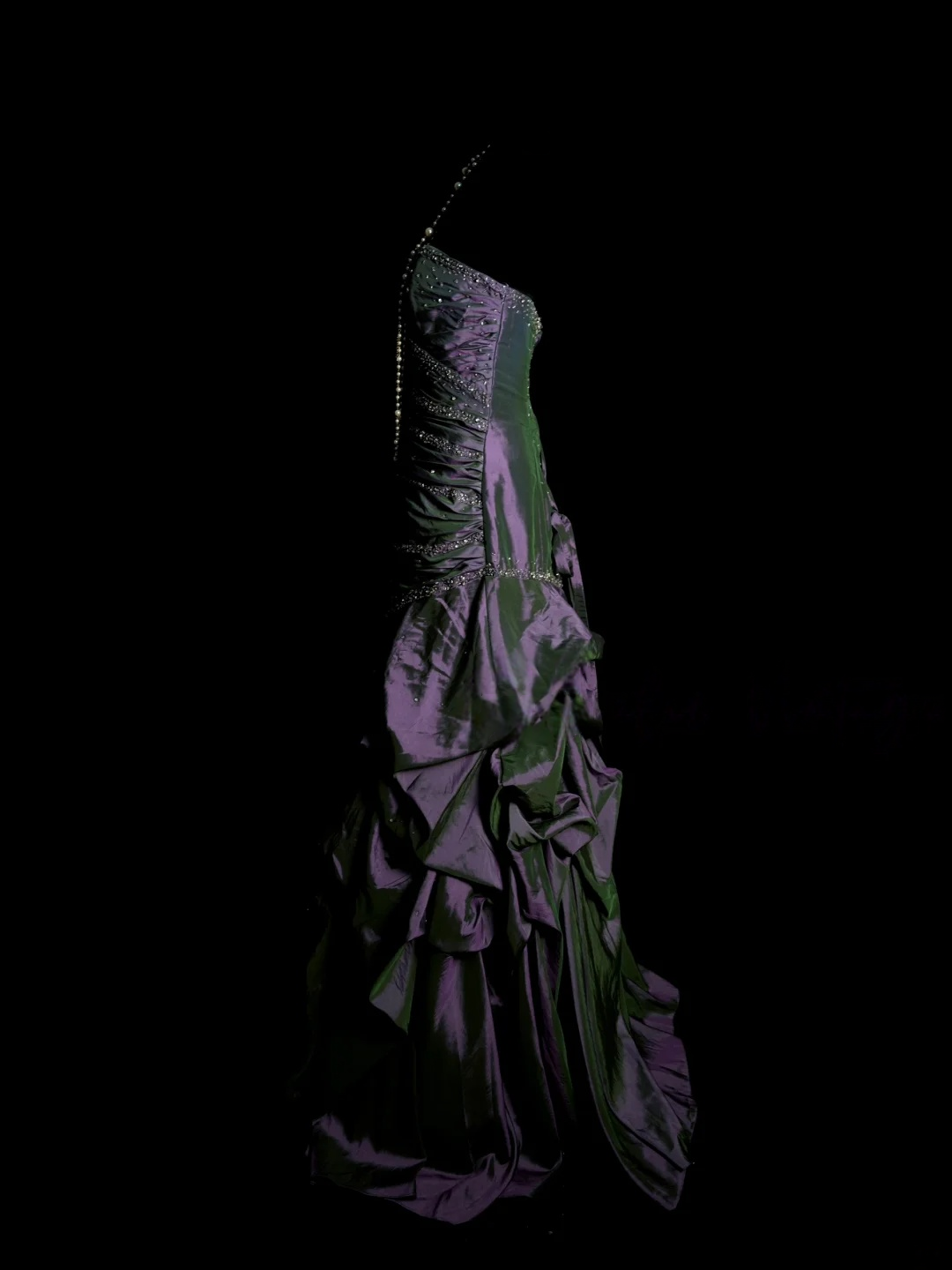 Sweetheart Purple Taffeta Prom Dress Beading Ball Gown Birthday Dress  P489