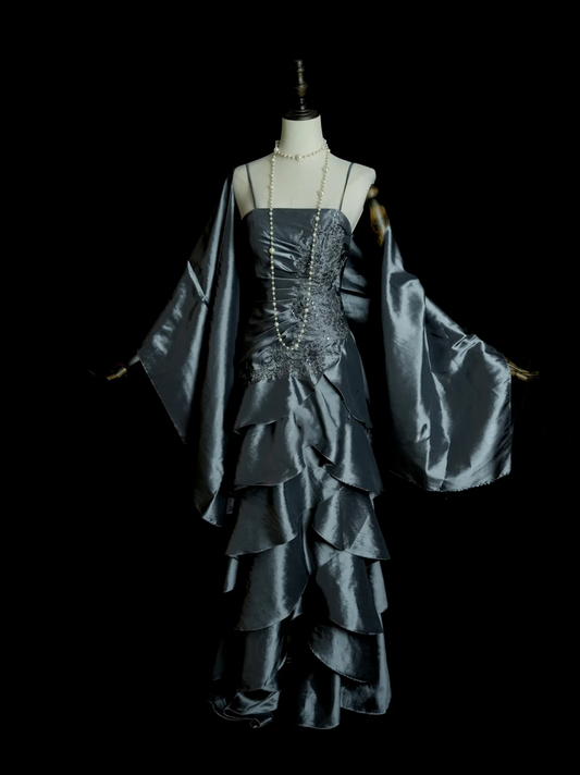 Spaghetti Straps Layered Prom Dress Taffeta Formal Dress  P490