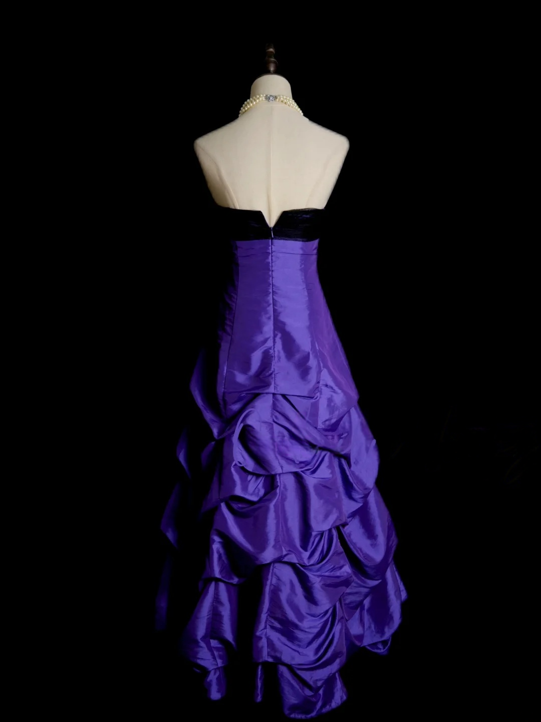 Sweetheart Purple Taffeta Prom Dress Retro Formal Evening  Dress P496