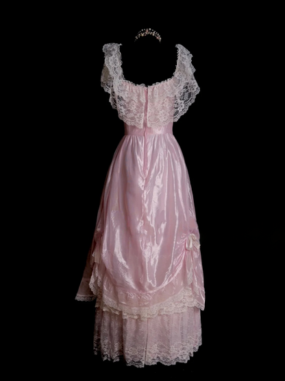 A Line Pink Sweet Princess Dress Lace Birthday Dress For Teens  P497