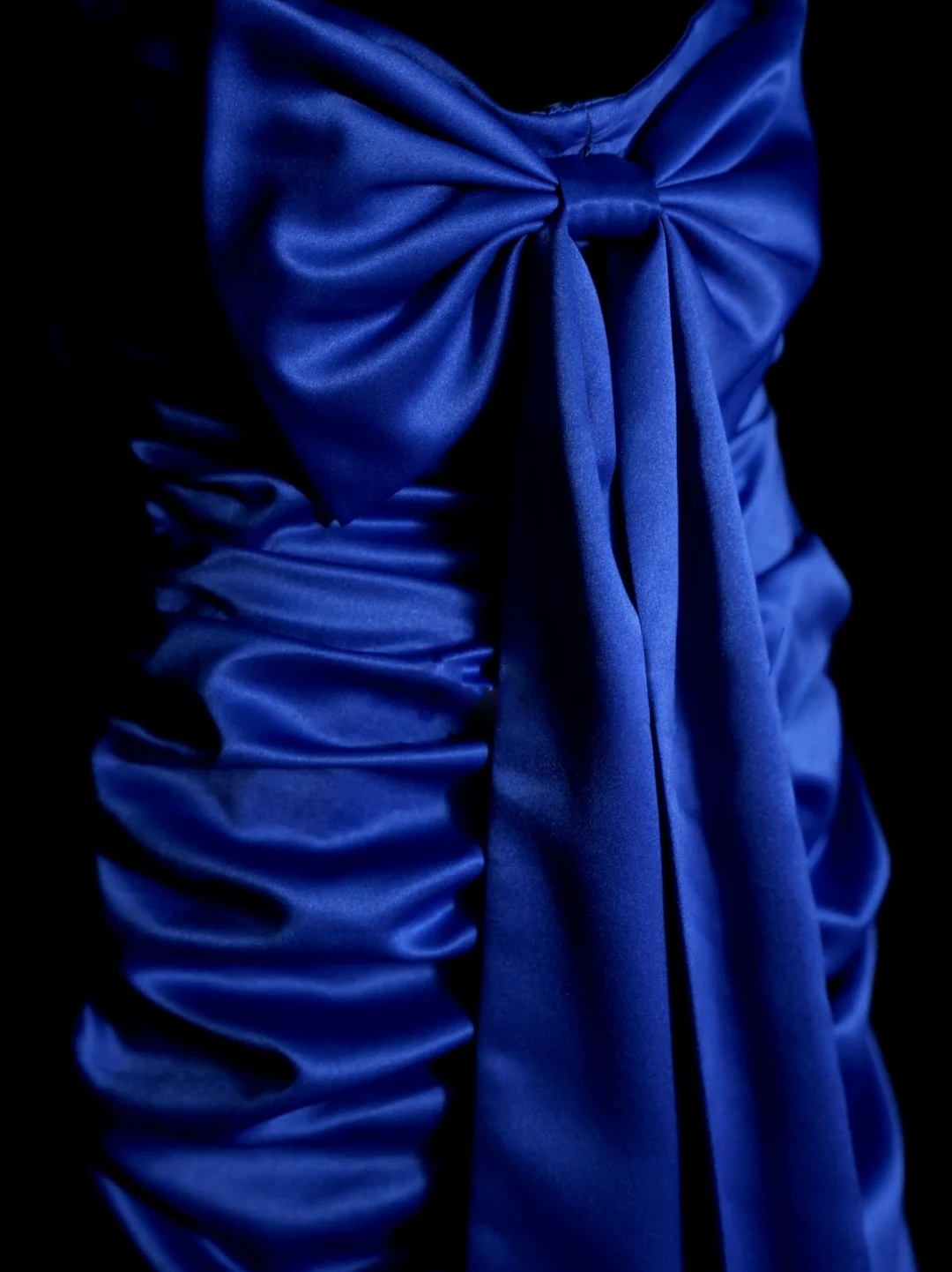Sweetheart Royal Blue Satin Prom Dress Formal Evening Party Dress With Bow  P498