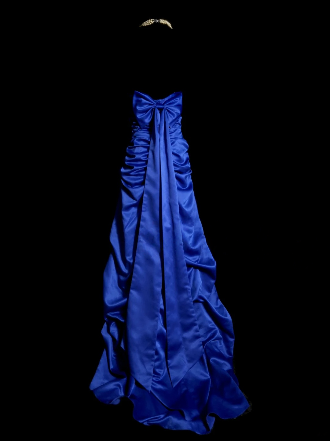 Sweetheart Royal Blue Satin Prom Dress Formal Evening Party Dress With Bow  P498