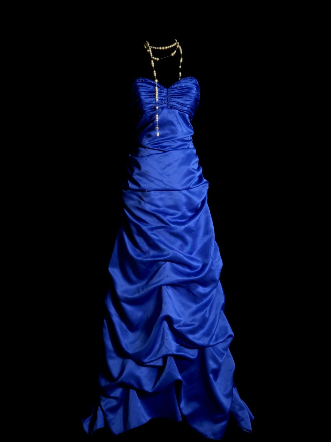 Sweetheart Royal Blue Satin Prom Dress Formal Evening Party Dress With Bow  P498