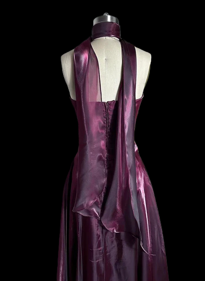 Strapless Purple A Line Prom Dress Retro Formal Party Dress P505