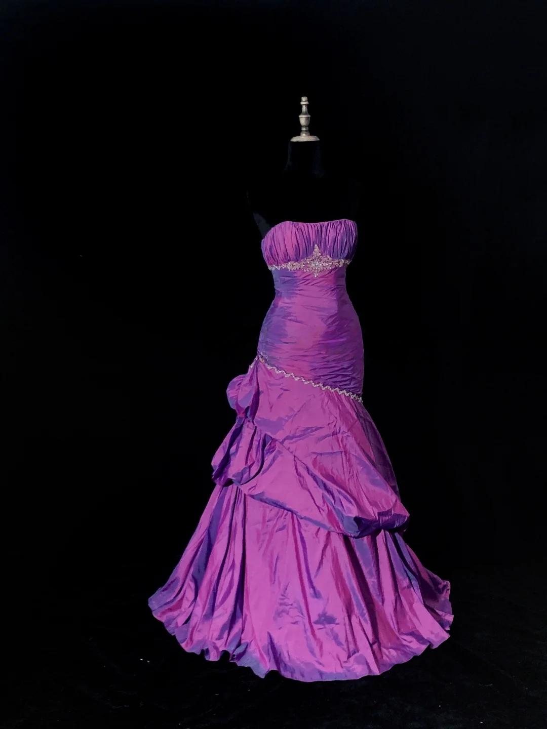 Strapless Purple Prom Dress Beaded Retro Formal Dress  P520