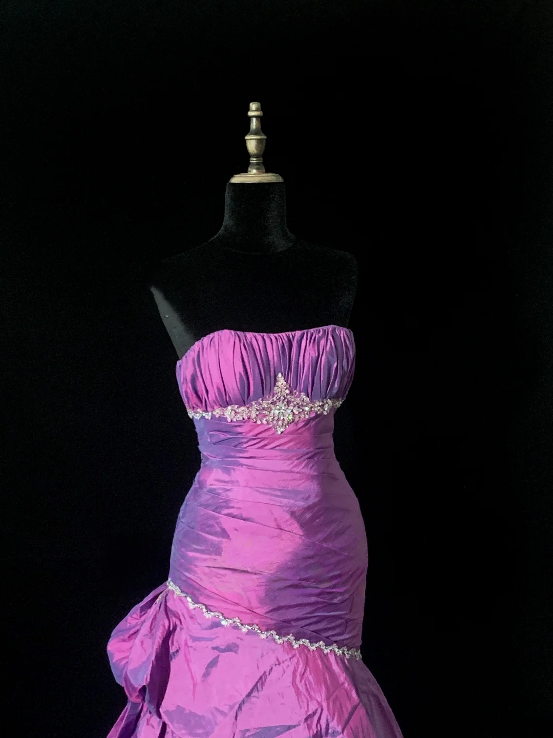 Strapless Purple Prom Dress Beaded Retro Formal Dress  P520