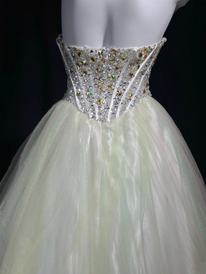 Strapless Colorful Tulle Prom Dress Beaded Evening Dress Princess Birthday Dress  P528