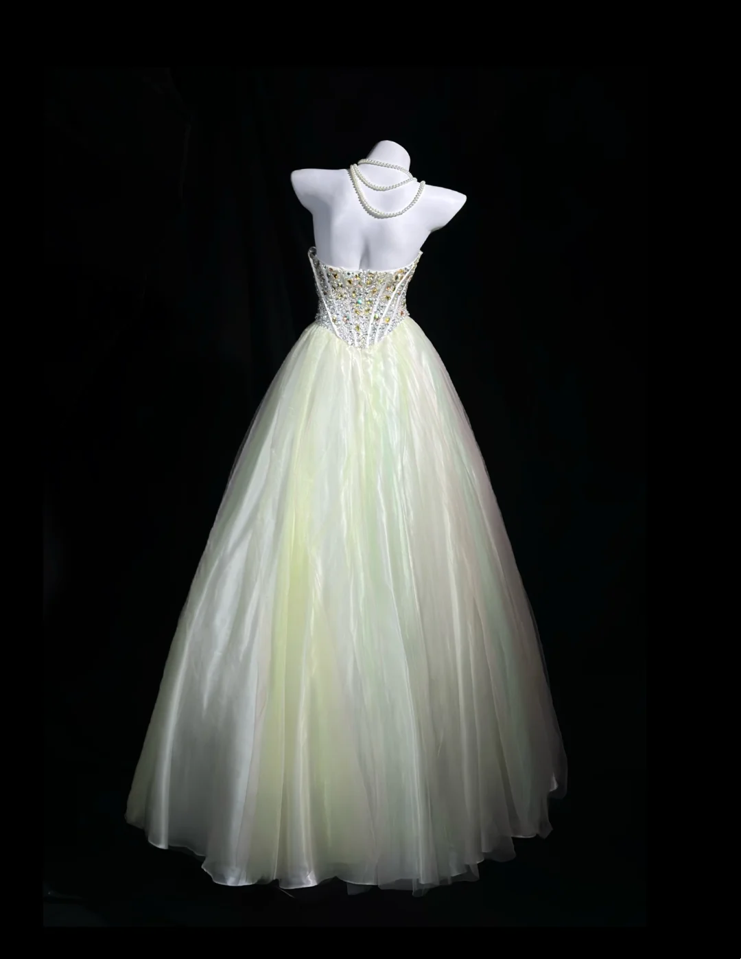 Strapless Colorful Tulle Prom Dress Beaded Evening Dress Princess Birthday Dress  P528