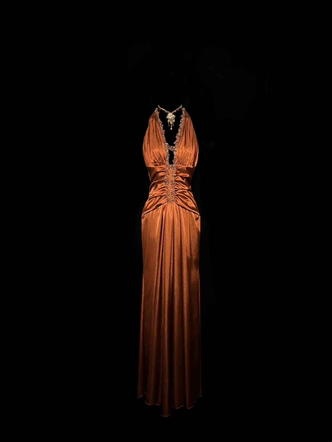 Beaded Deep V Neck Stain Prom Dress Mermaid Formal Evening Dress P53