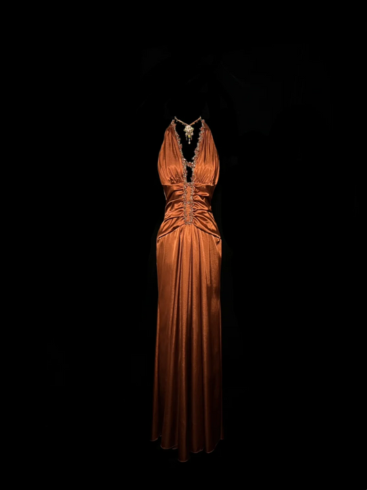 Beaded Deep V Neck Stain Prom Dress Mermaid Formal Evening Dress P53