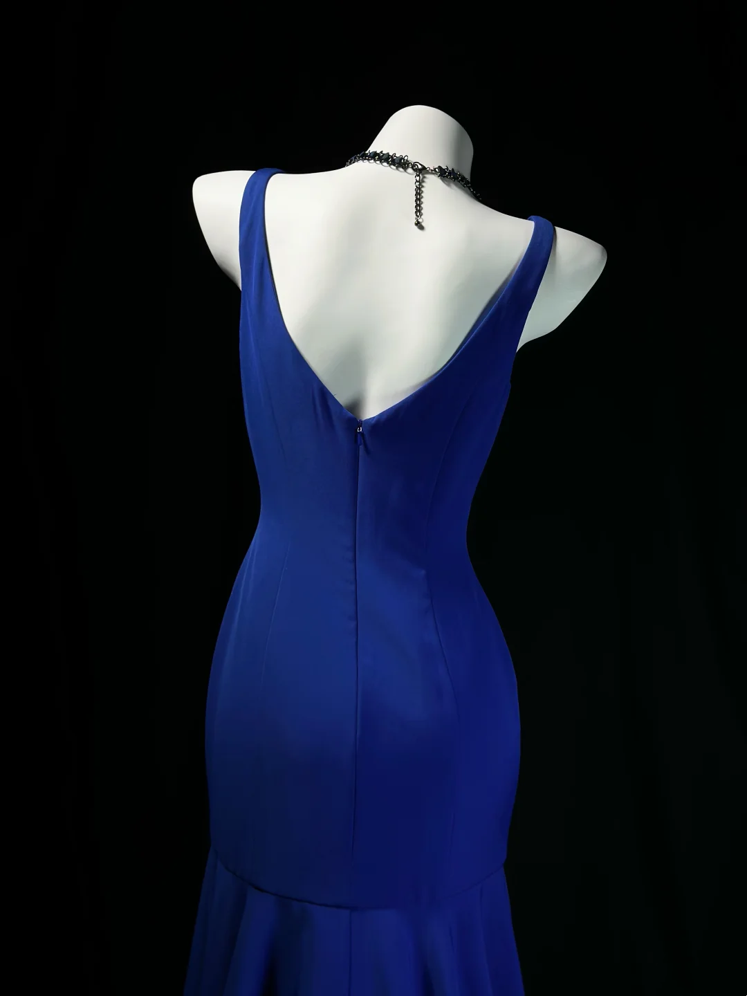 Royal Blue Mermaid Prom Dress Ruffled Slit Evening Dress  P534