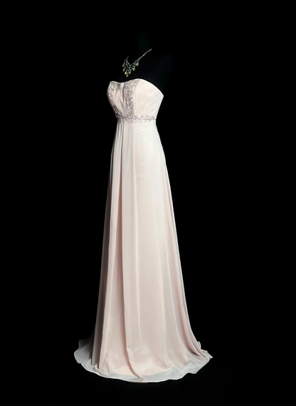 Strapless Chiffon Wedding Guest Dress Formal Prom Dress  P535