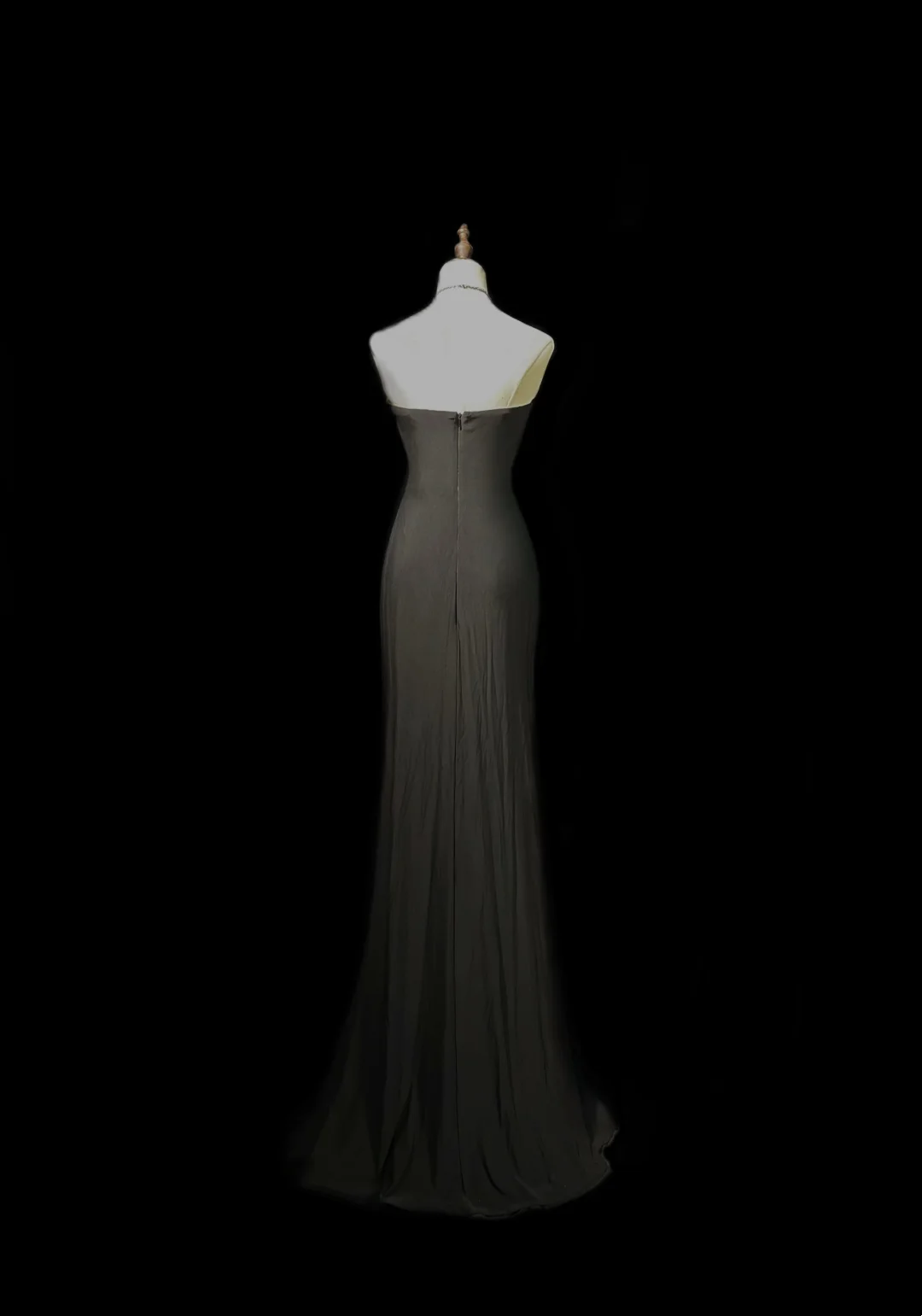 Sweetheart Black Chiffon Prom Dress Beaded Evening Dress  P539