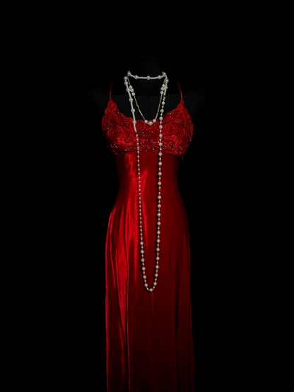 Red Stain Prom Dress Sheath Applique Formal Evening Dress P54