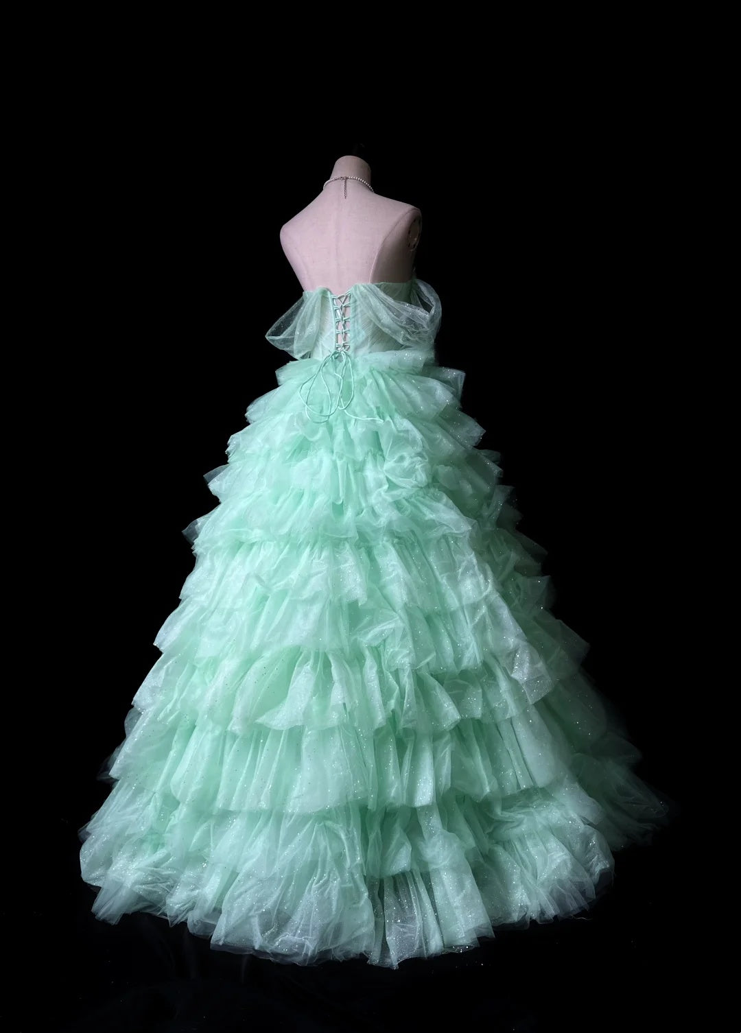 Off The Shoulder Mint Green Prom Dress Sweet 16 Birthday Dress  P544
