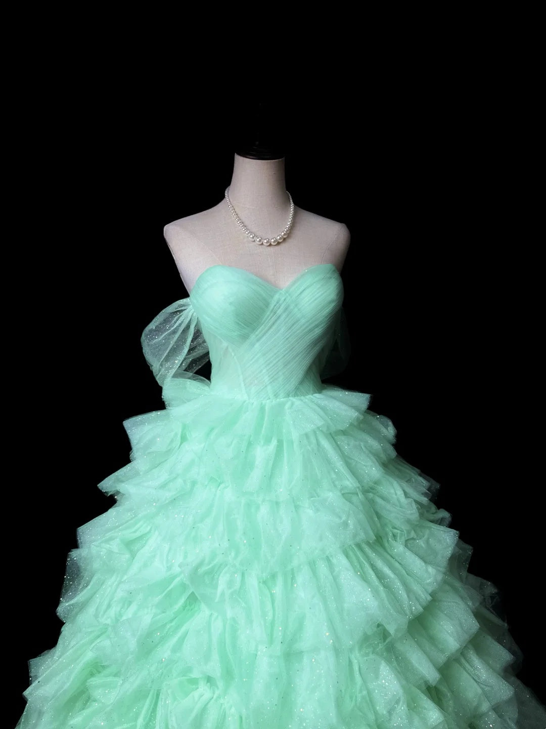 Off The Shoulder Mint Green Prom Dress Sweet 16 Birthday Dress  P544