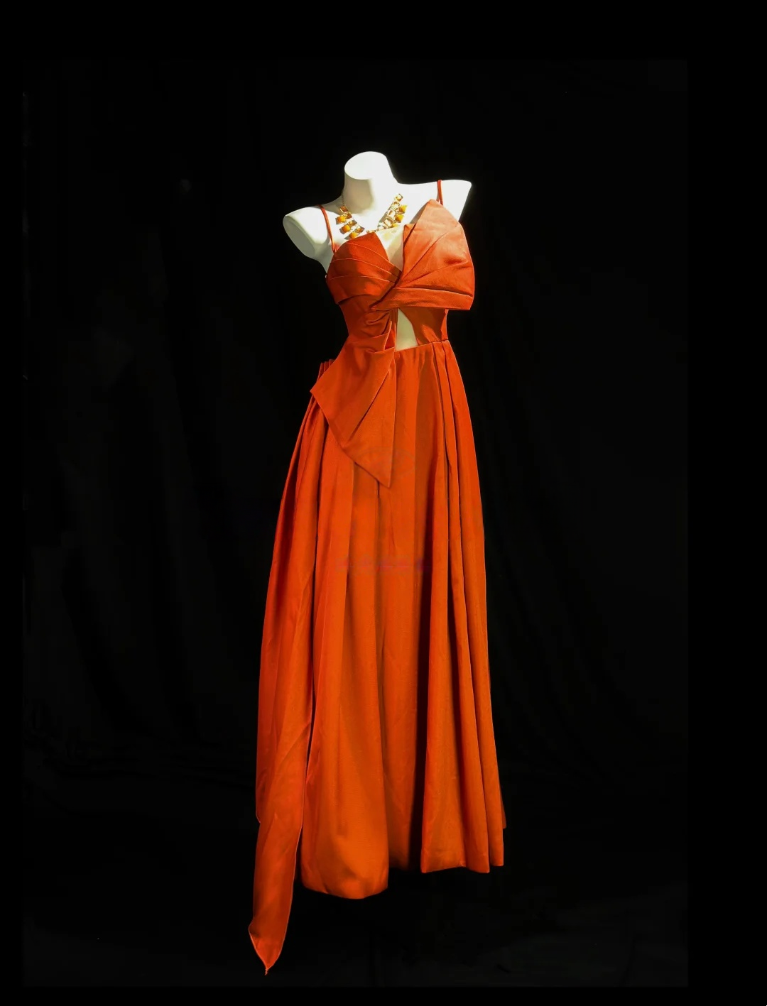 Spaghetti Straps A Line Orange Prom Dress Formal Evening Dress For Teens  P545