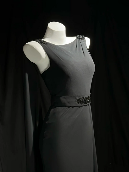 Sleeveless Black Elegant Evening Dress Mermaid Formal Dress  P546