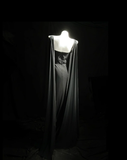 Sleeveless Black Elegant Evening Dress Mermaid Formal Dress  P546