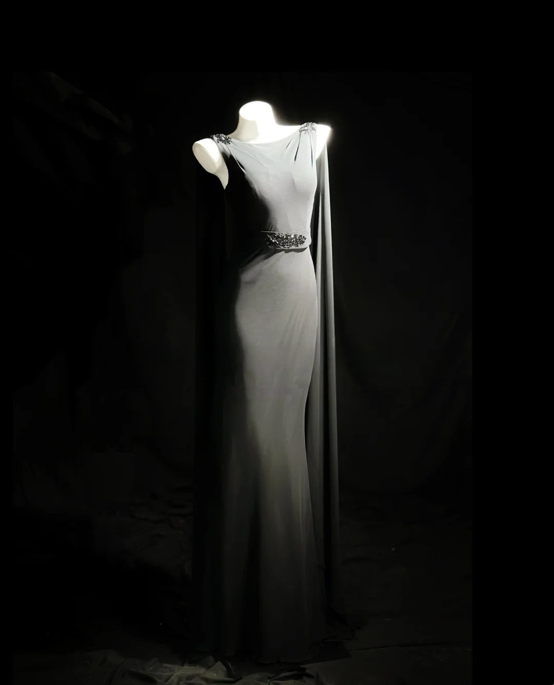 Sleeveless Black Elegant Evening Dress Mermaid Formal Dress  P546