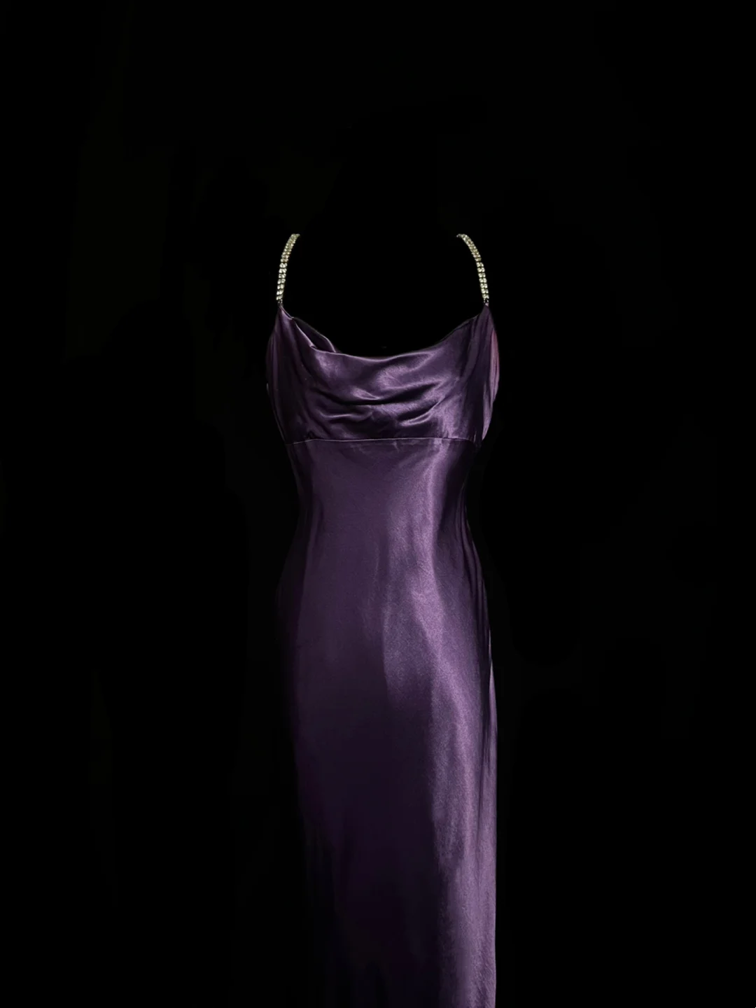 Purple Sheath Satin Prom Dress Sheath Formal Evening Dress  P55