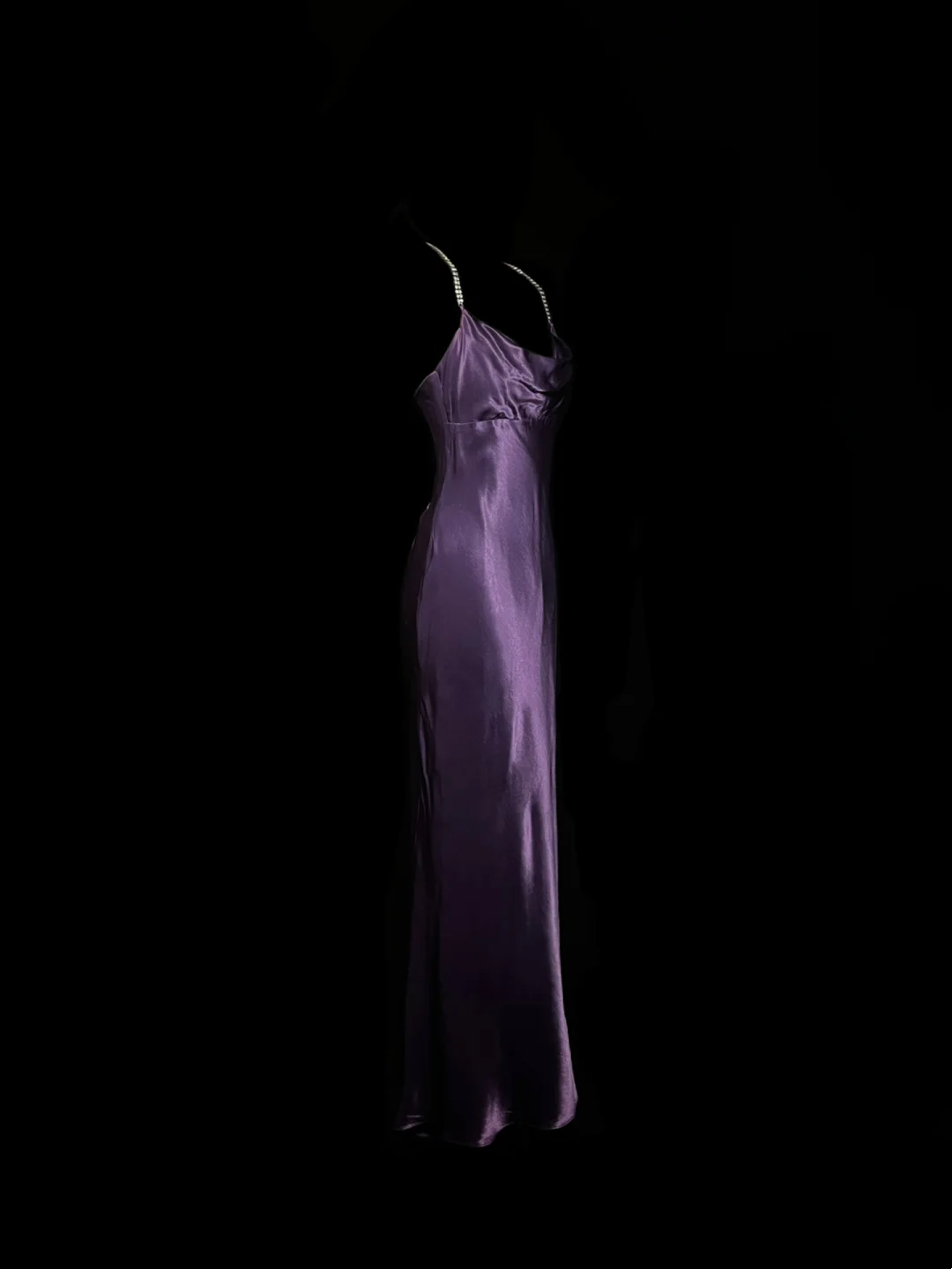 Purple Sheath Satin Prom Dress Sheath Formal Evening Dress  P55