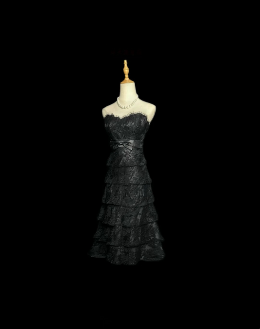 Sweetheart Black Lace Formal Party Dress Birthday Dress  P550