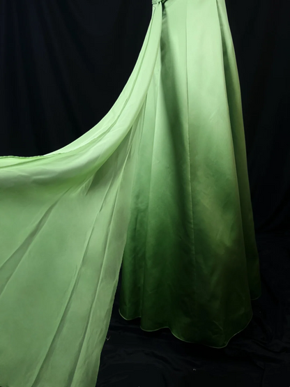 Halter Green Satin Prom Dress A Line Formal Party Dress  P557