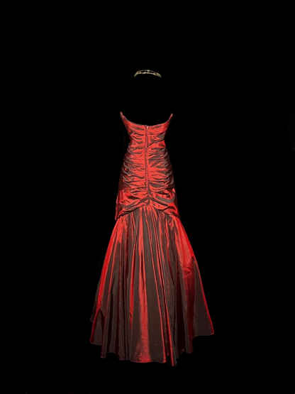 Strapless Burgundy Sheath Prom Dress Formal Evening Dress  P56