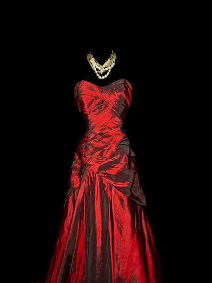 Strapless Burgundy Sheath Prom Dress Formal Evening Dress  P56