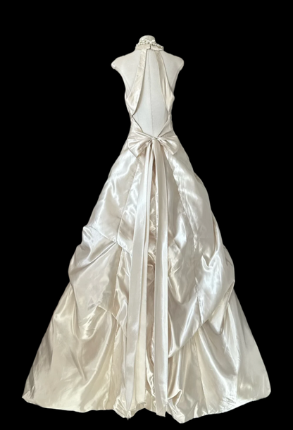 Halter Satin Prom Dress Backless Formal Evening Dress Birthday Dress  P561