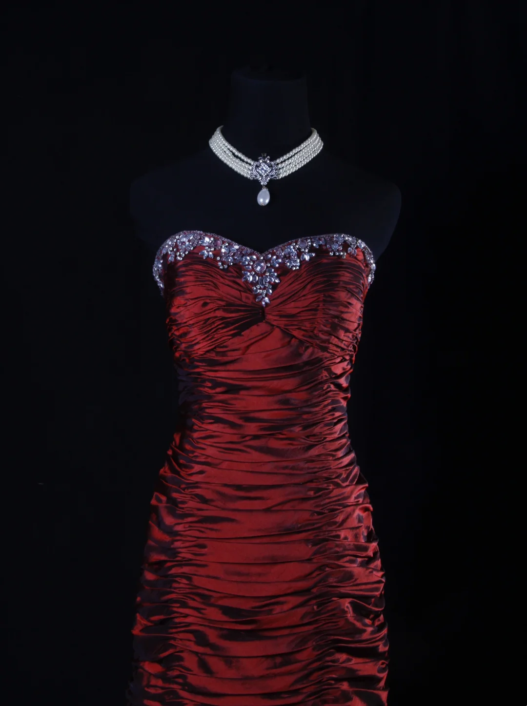 Sweetheart Burgundy Prom Dress Beaded Layered Evening Dress Birthday Dress  P562