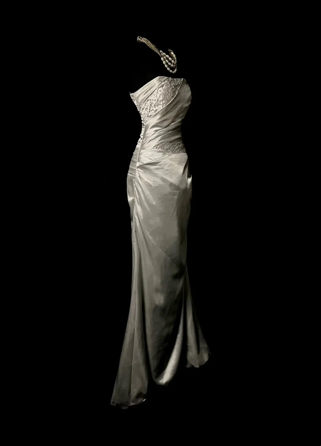 Strapless Gary Satin Prom Dress Formal Party Dress Evening Dress  P60