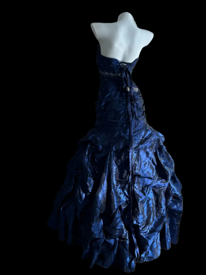 Royal Blue Mermaid Taffeta Formal Prom Dress Birthday Dress  P616