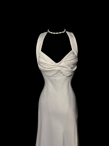 V Neck Ivory Wedding Dress For Bridal Formal Evening Dress  P66