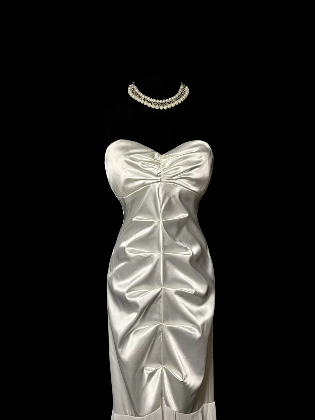 Sweetheart Ivory Sheath Prom Dress Satin Formal Dress  P68