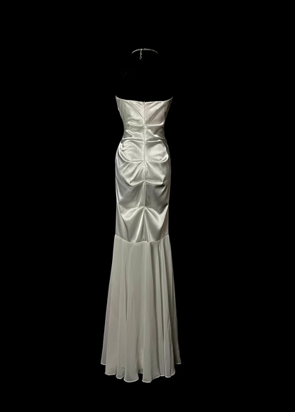 Sweetheart Ivory Sheath Prom Dress Satin Formal Dress  P68