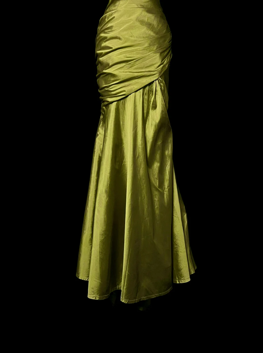 Strapless Green Satin Prom Dress Mermaid Formal Evening Dress  P75