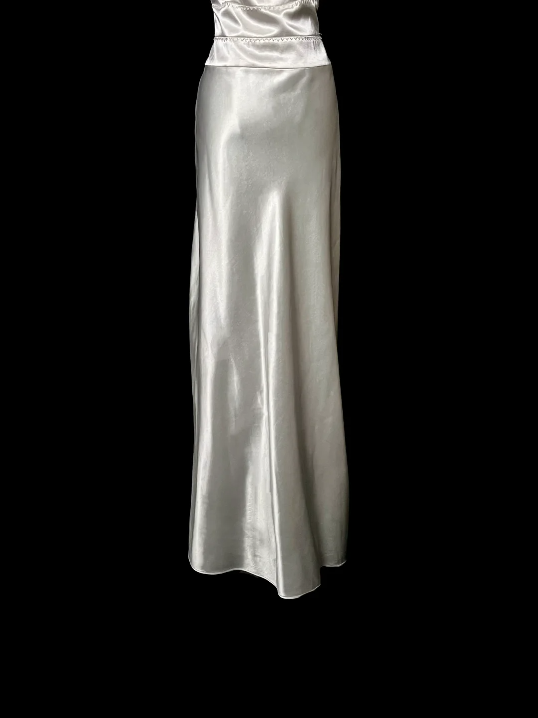 V Neck White Satin Prom Dress Sheath Formal Evening Dress  P77