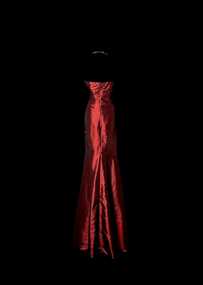 Strapless Burgundy Prom Dress Formal Evening Dress  P79